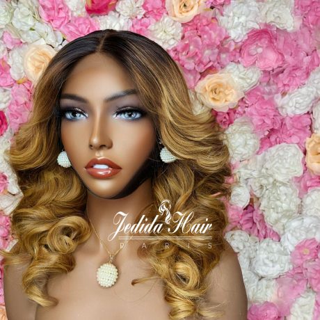 Bouncy blonde curly 6×6 HD Lace Wig 14 pouces