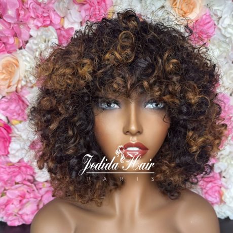 Flashy curly HD Lace Wig 10 pouces
